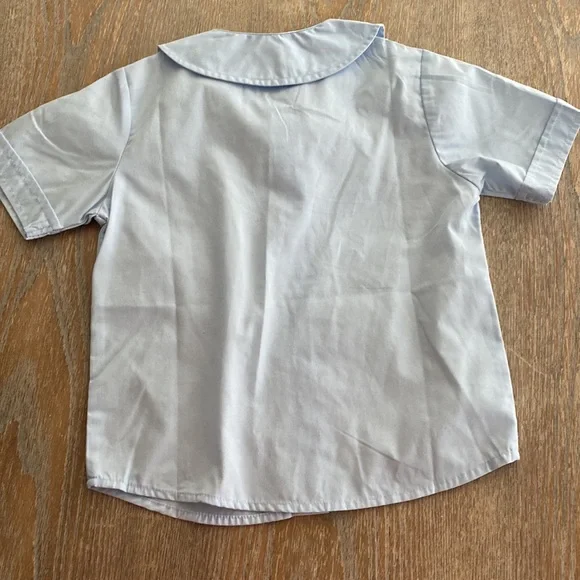 Genuine school uniform light blue Peter Pan collar button down shirt sz 4 - Picture 4 of 4